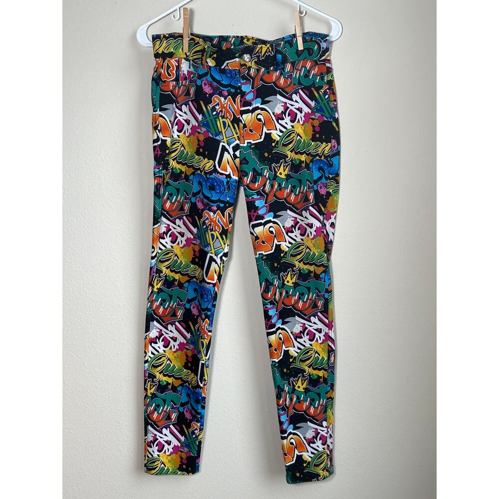 Kroix XL Graffiti Print "Queen" Streetwear Pants | Bold Urban Graphic- XL